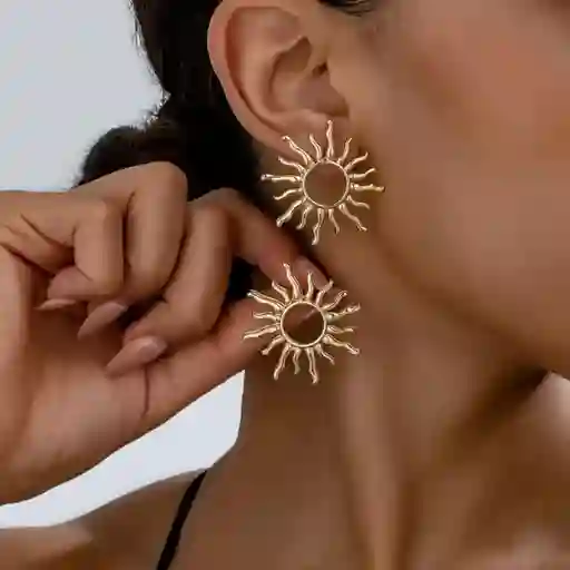 Aretes Girasol Dorados