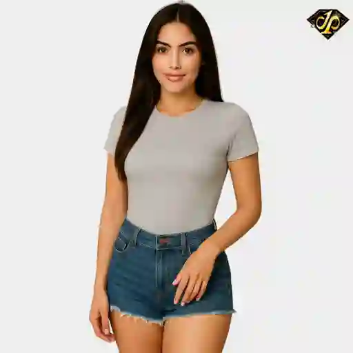 Body Basic Manga Corta Gris Claro