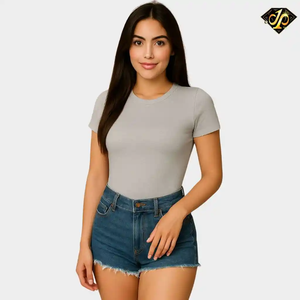 Body Basic Manga Corta Gris Claro