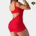 Enterizo Manga Siza Push Up Corto Rojo