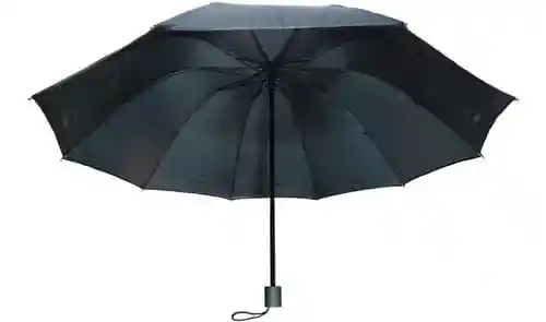 Sombrilla Paraguas Grande Antibrisa Manual 10 Varillas Con Protección Solar Color Negro