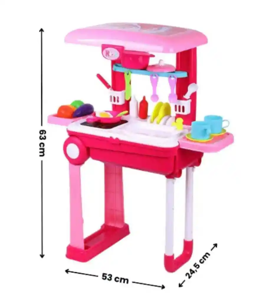 Cocina Para Niñas Pequeña Maleta 2 En 1 + Accesorios / Cocinita Para Niñas