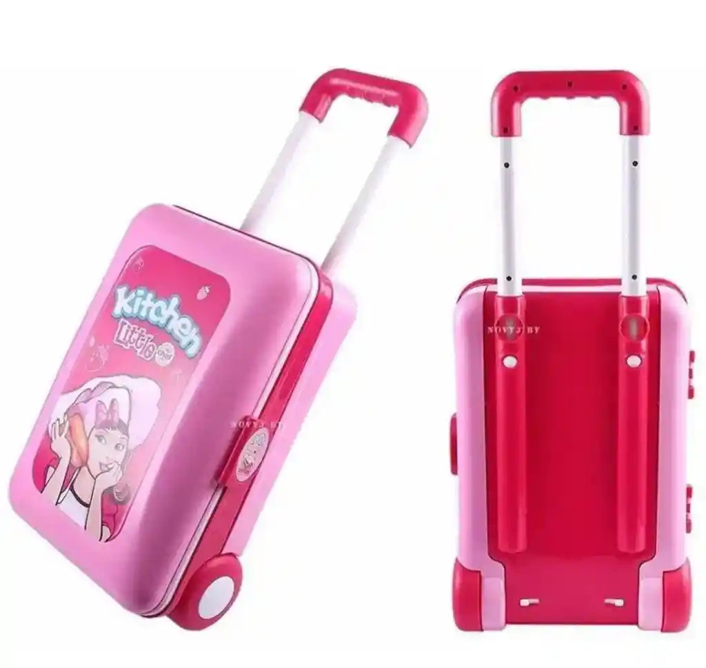 Cocina Para Niñas Pequeña Maleta 2 En 1 + Accesorios / Cocinita Para Niñas