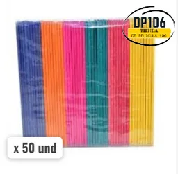 Palos De Paleta De Colores X 50 Und