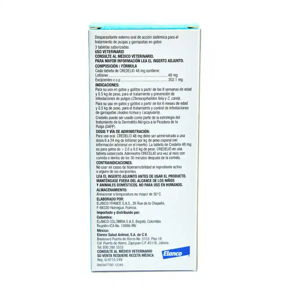 Credelio Gatos 48mg Caja X 3 Tab