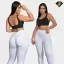 Leggins Push Up Corte En V Blanco
