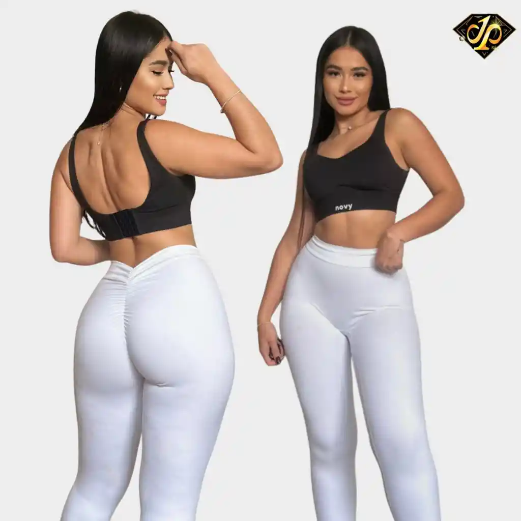 Leggins Push Up Corte En V Blanco