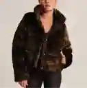 Abercrombie Talla Xs Chaqueta Acolchada Corta Con Piel Sintética Estampado De Leopardo