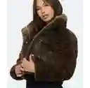 Abercrombie Talla Xs Chaqueta Acolchada Corta Con Piel Sintética Estampado De Leopardo