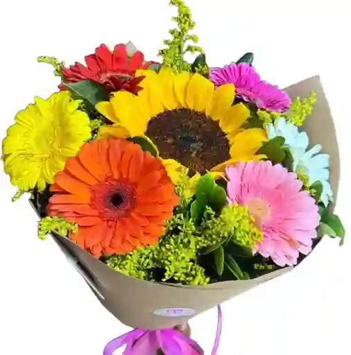 Bouquet De 6 Gerberas Y Girasol