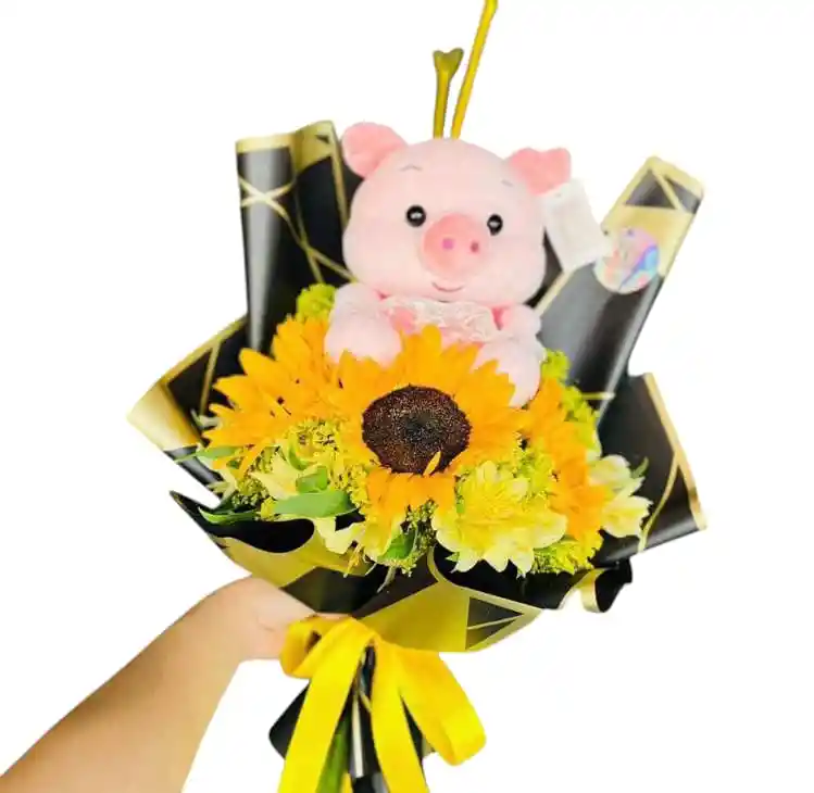 Ramo De Flores Con Peluche