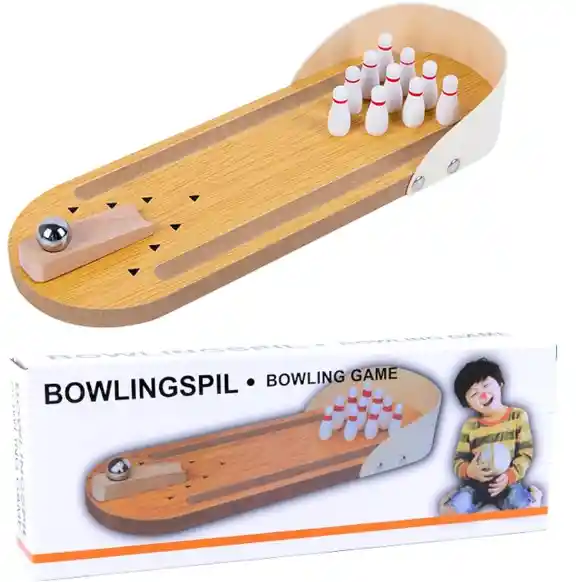 Mini Juego De Bolos De Mesa De Madera