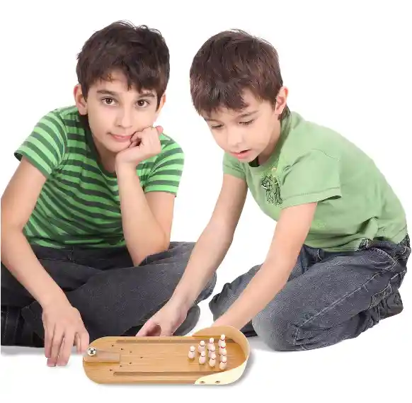 Mini Juego De Bolos De Mesa De Madera