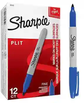 Sharpie Azul Punta Fina Caja X12