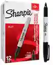 Sharpie Negro Punta Fina Caja X12