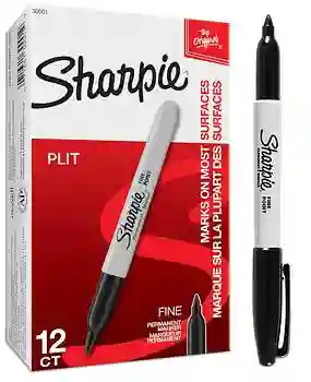 Sharpie Negro Punta Fina Caja X12