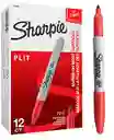 Sharpie Rojo Punta Fina Caja X12