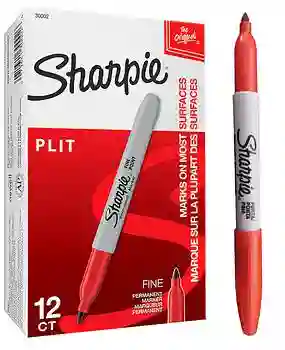 Sharpie Rojo Punta Fina Caja X12