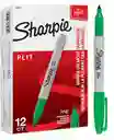 Sharpie Verde Punta Fina Caja X12