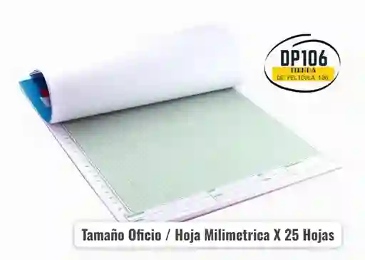 Block De Papel Milimetrado Tamaño Oficio / Hoja Milimetrica X 25 Hojas