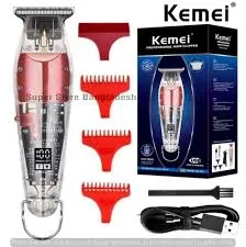 Recortadora De Cabello Y Barba Kemei Km-ng-204 Con Medidor Digital Totalmente Transparente Y Carga Rápida Para Hombres - Recortadora - Recortadora