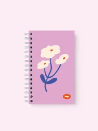 Little Notebook Floral Rosa Cuadriculado