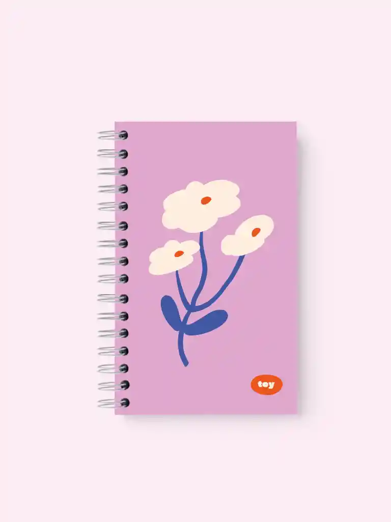 Little Notebook Floral Rosa Cuadriculado