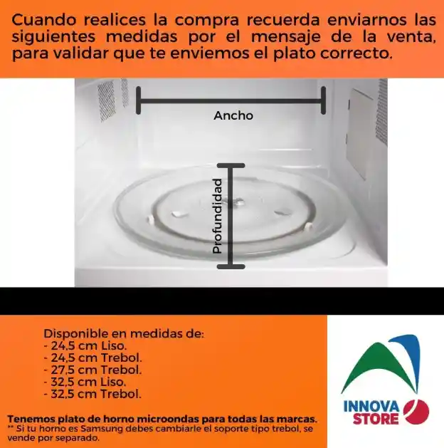 Plato Horno Microondas 25,5 Cm Nuevo