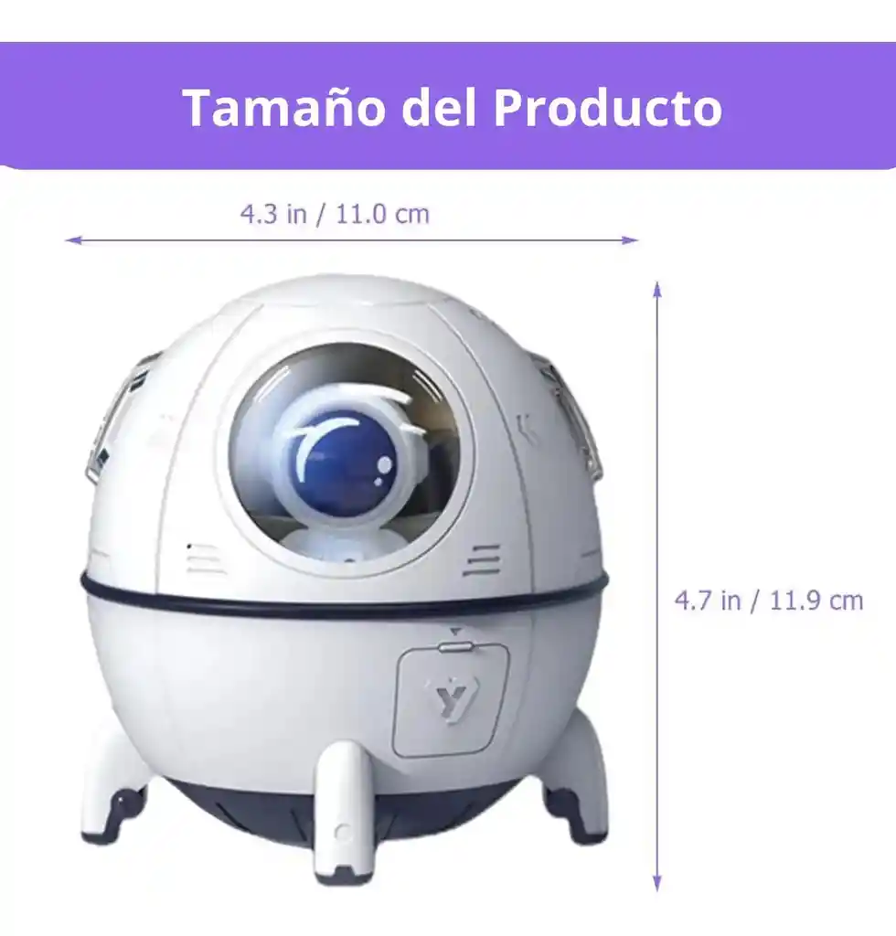 Humidificador Difusor De Aroma Eléctrico Con Luz Led Multicolor Galaxia Astronauta