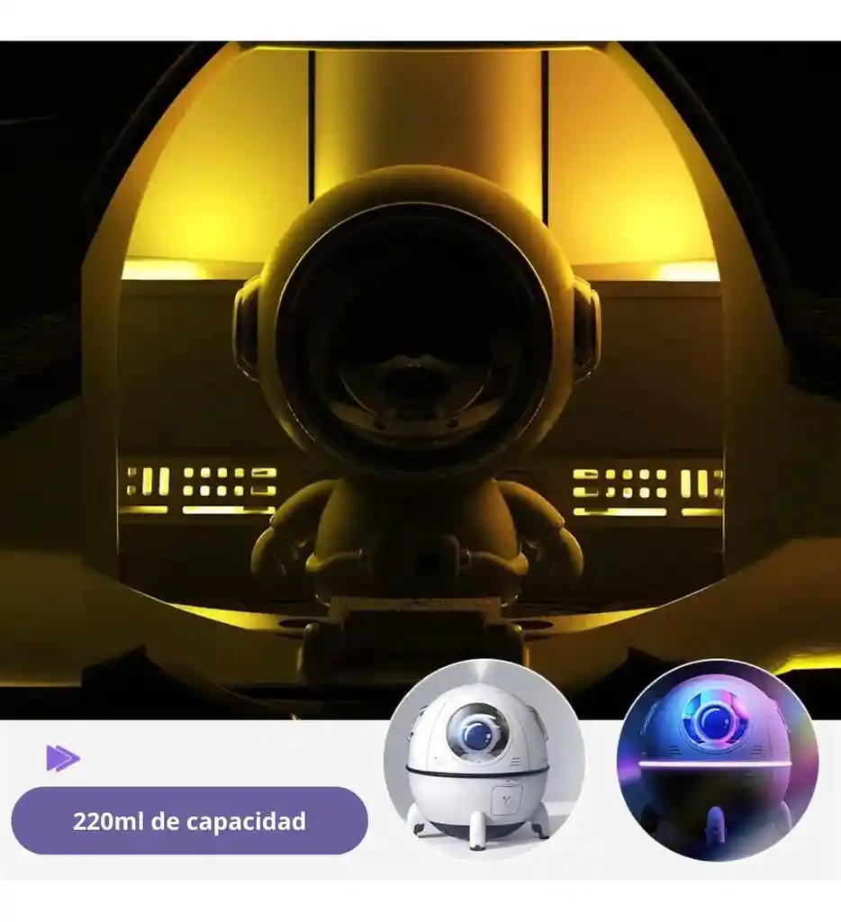 Humidificador Difusor De Aroma Eléctrico Con Luz Led Multicolor Galaxia Astronauta