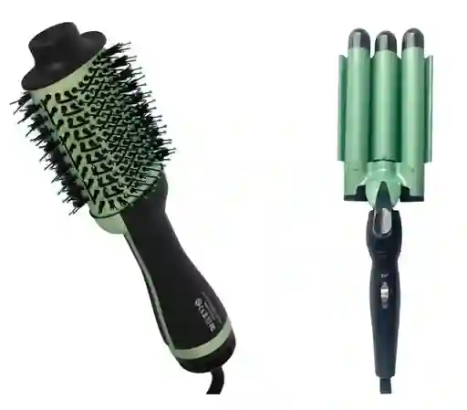 Combo Set Cepillo Secador + Pinza Sirena 3 Tubos