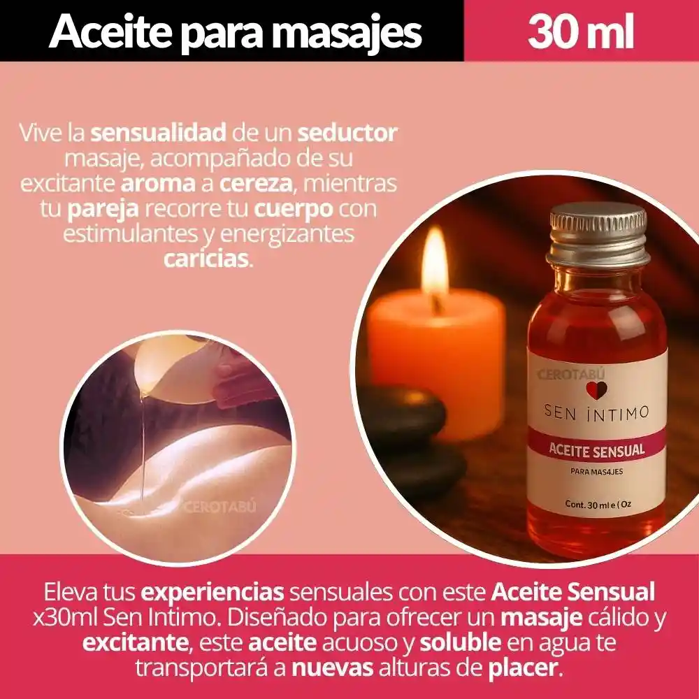 Aceite Caliente Corporal Para Masajes Sen Intimo 30 Ml