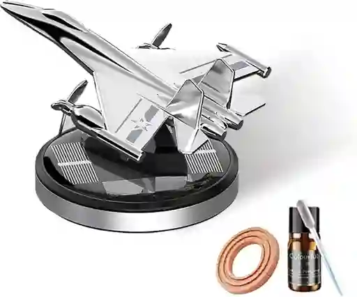 Ambientador Solar De Aire Avión De Combate Con Movimiento Difusor Aromaterapia