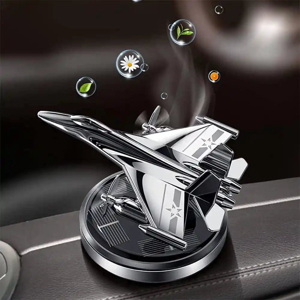 Ambientador Solar De Aire Avión De Combate Con Movimiento Difusor Aromaterapia