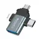 Adaptador Otg 3 En 1 V8/tipoc/iphone