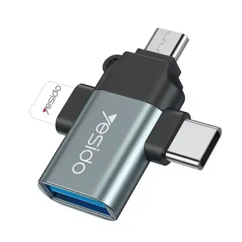 Adaptador Otg 3 En 1 V8/tipoc/iphone