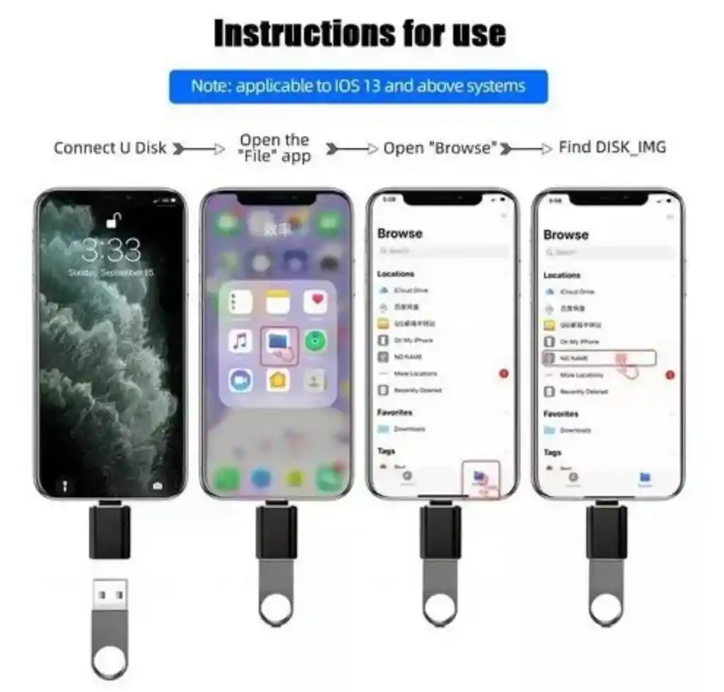 Adaptador Otg Para Iphone Entrada Usb
