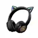 Audifono Diadema Bluetooth De Gato Hz-bt638 Negra