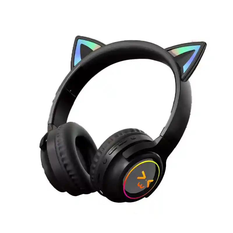 Audifono Diadema Bluetooth De Gato Hz-bt638 Negra