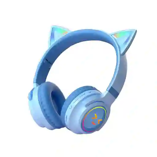 Audifono Diadema Bluetooth De Gato Hz-bt638 Azul
