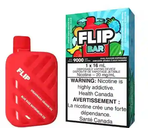 Vape Flip Bar 9000 Pff Strawberry Banana Y Blue Razz Watermelon