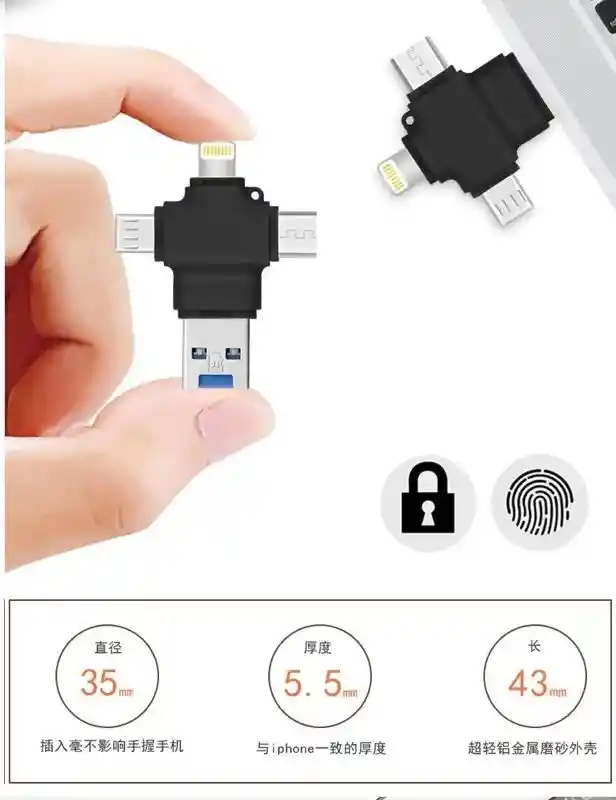 Adaptador Otg Varias Puntas 200 Tipoc/v8/iphone