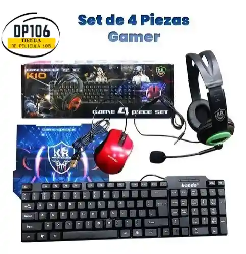 Combo Gamer Teclado Mouse Audifonos Pad