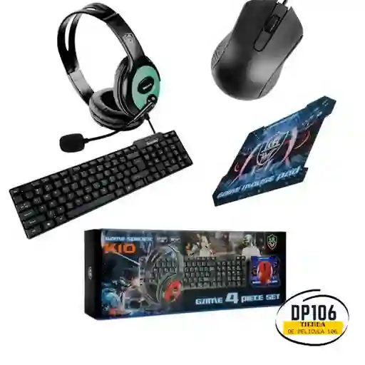 Combo Gamer Teclado Mouse Audifonos Pad