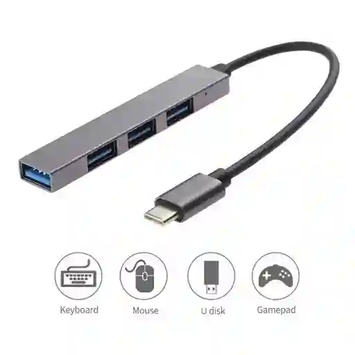 Hub 6 En 1 Tipo C A Usb Plateado -151 Nuevo