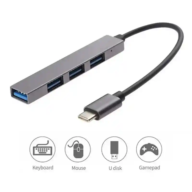 Hub 6 En 1 Tipo C A Usb Plateado -151 Nuevo