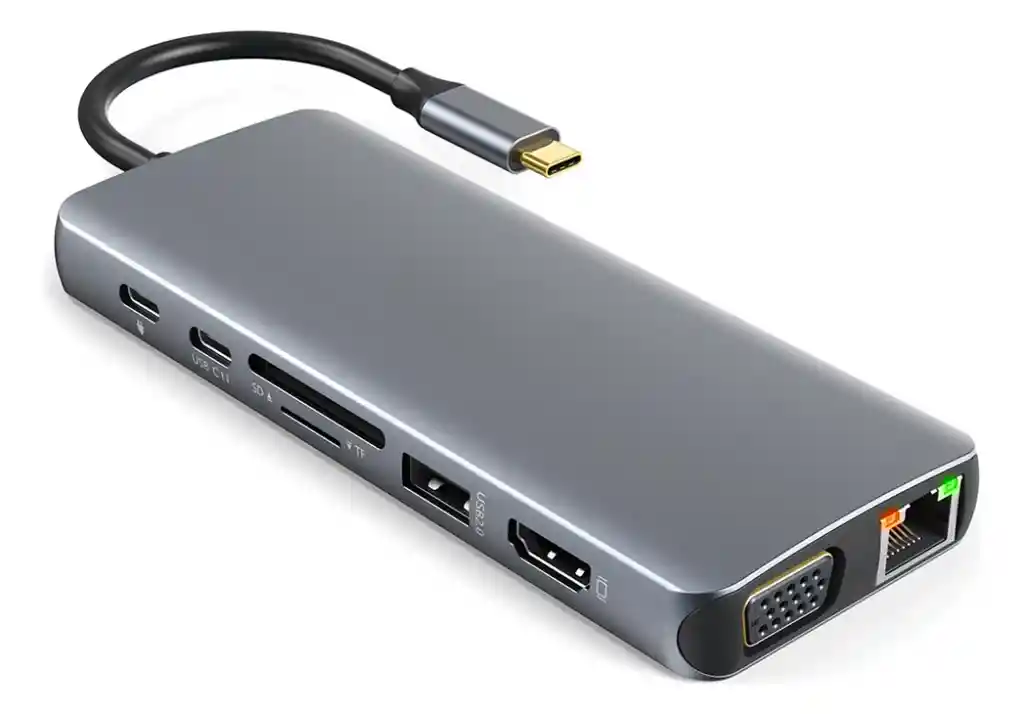 Hub Usb Tipo C 14 En 1, Vga, Hdmi, Usb A 3.0