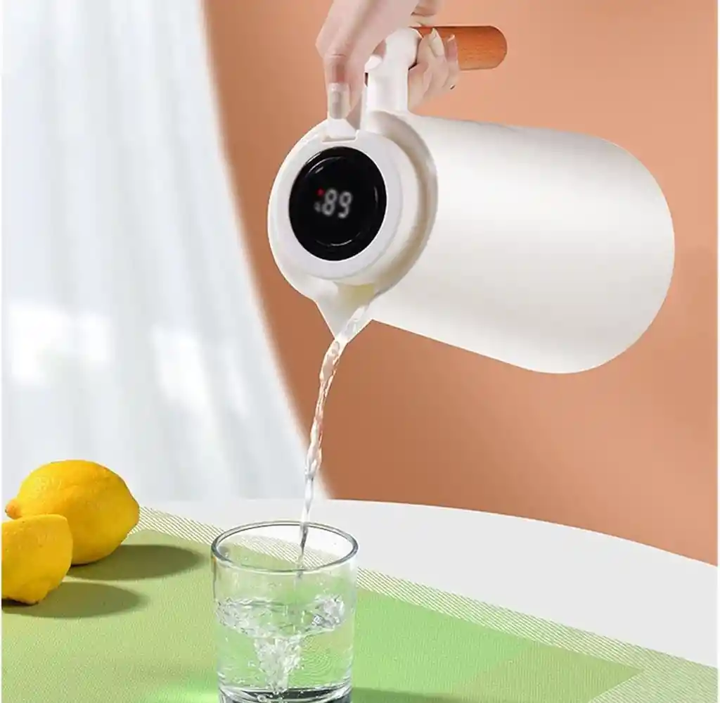 Termo Tetera Termica Conserva Calor Con Indicador Led Temperatura 1 Litro