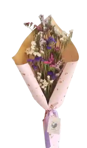 Bouquet De Statice Morado, Fucsia Y Blanco