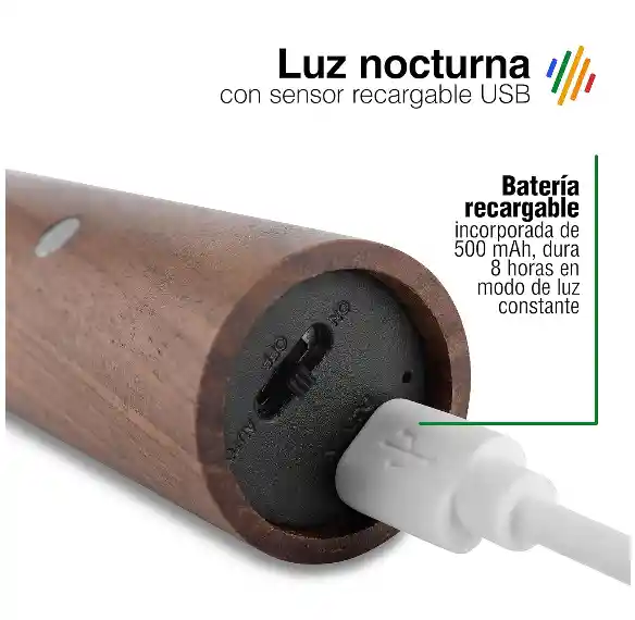 Luz Nocturna Con Sensor De Movimientos Portátil Recargable